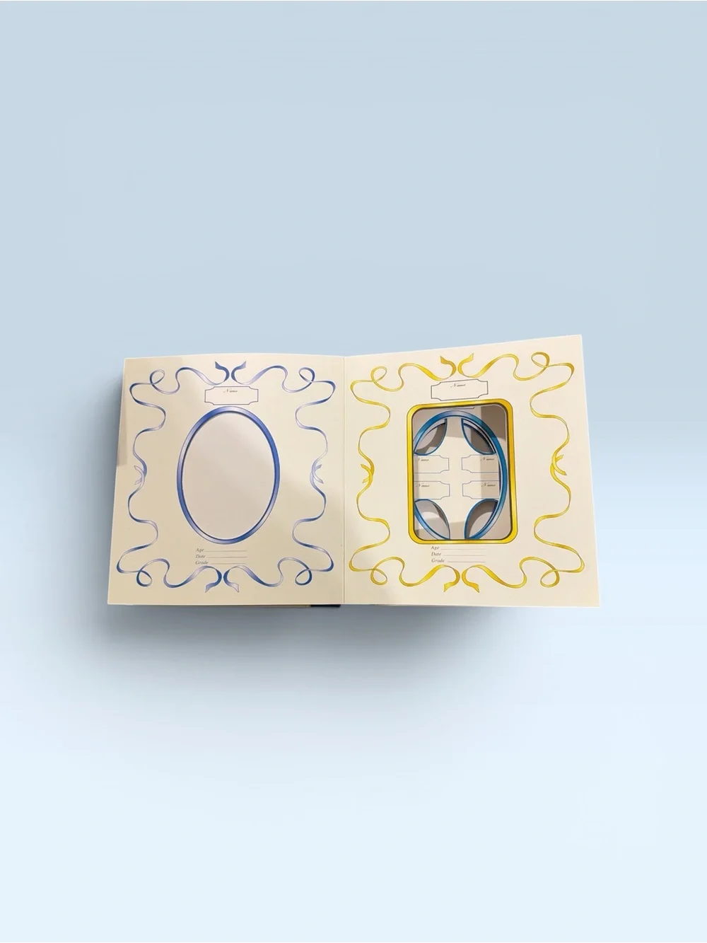School Days Photograph Album - Cream & Blue